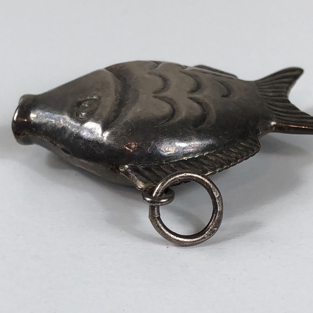 Fish Pendant Sterling Silver Hollow Puffer Whimsical Animal Art Ocean Tropical - Picture 5 of 8